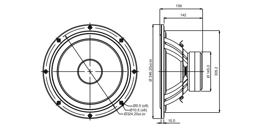Басов говорител SB ACOUSTICS SB34SWNRX-S75-6, 34см, 200W RMS image 3