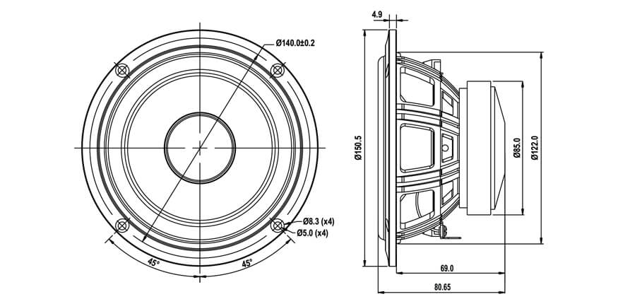 Басов говорител SB ACOUSTICS SB13PFCR25-8, 13см, 40W RMS image 3