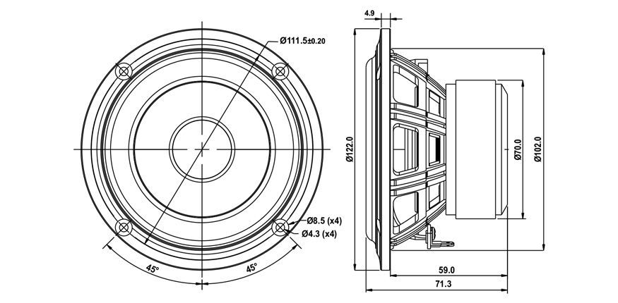 Басов говорител SB ACOUSTICS SB12PFCR25-8, 12см, 30W RMS image 3