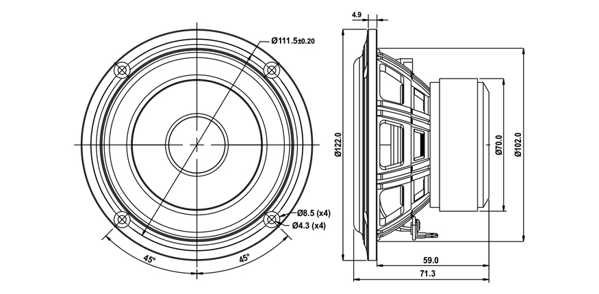 Басов говорител SB ACOUSTICS SB12PFCR25-4, 12см, 30W RMS image 3