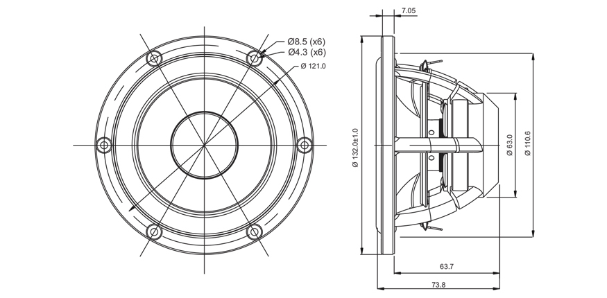 Басов говорител SB ACOUSTICS SATORI MW13P-8, 13см, 40W RMS image 2
