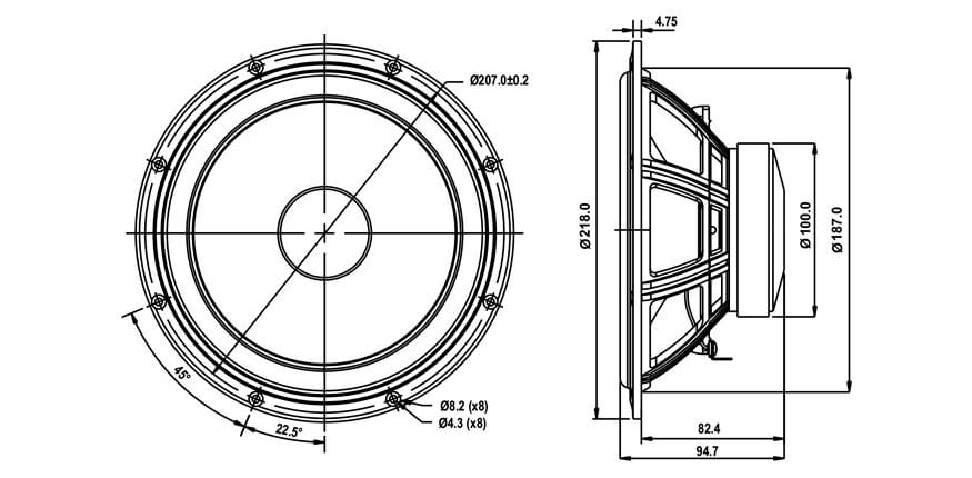Басов говорител SB ACOUSTICS SB20PFCR25-4, 20см, 50W RMS image 2