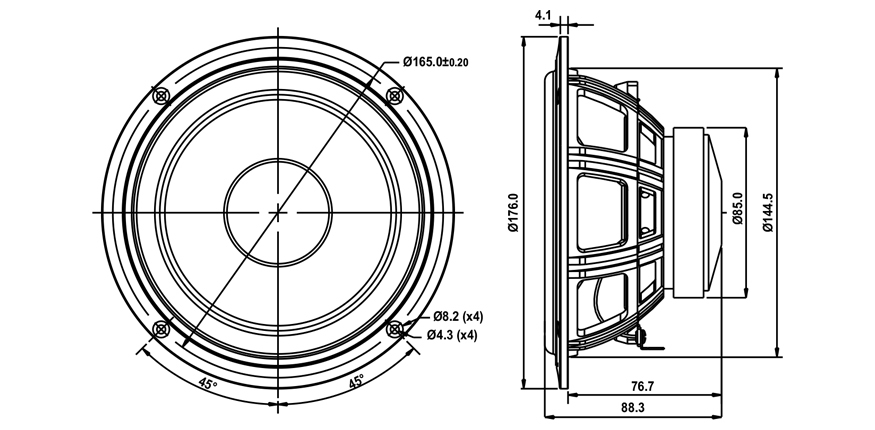 Басов говорител SB ACOUSTICS SB16PFCR25-8, 16см, 50W RMS image 2
