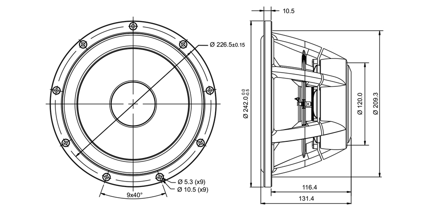 Басов говорител SB ACOUSTICS SATORI WO24P-8, 24см, 90W RMS image 2