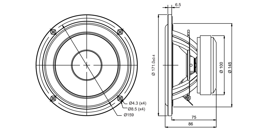 Басов говорител SB ACOUSTICS SB17CRC35-8, 17см, 60W RMS image 2