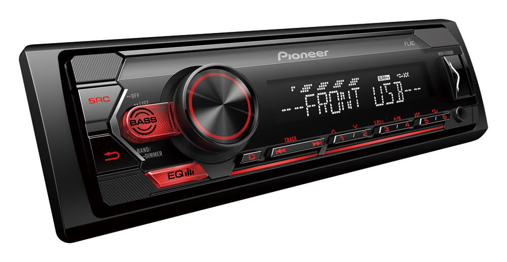 Авто плейър Pioneer MVH-S120UB, радио, USB, AUX, RDS, червена подсветка