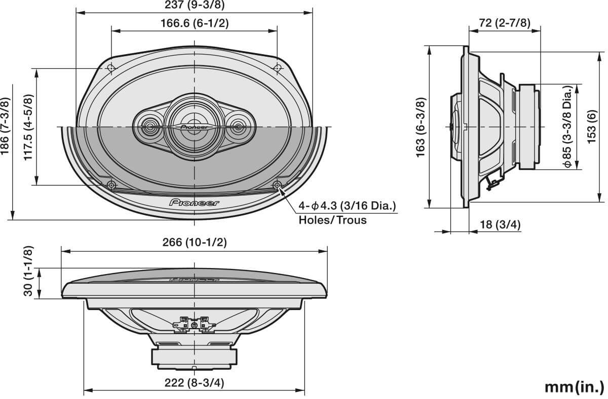 Авто говорители Pioneer TS-A6971F, 6" x 9", 100W RMS image 6