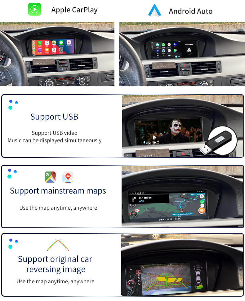 8.8" дисплей за BMW E60 и E90 CCC с безжичен CarPlay image 3