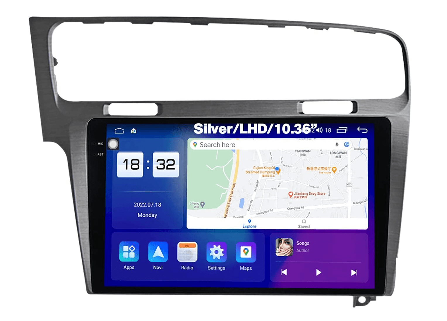 Мултимедия с Android 14 за VW Golf 7 2013-2020 Сребрист