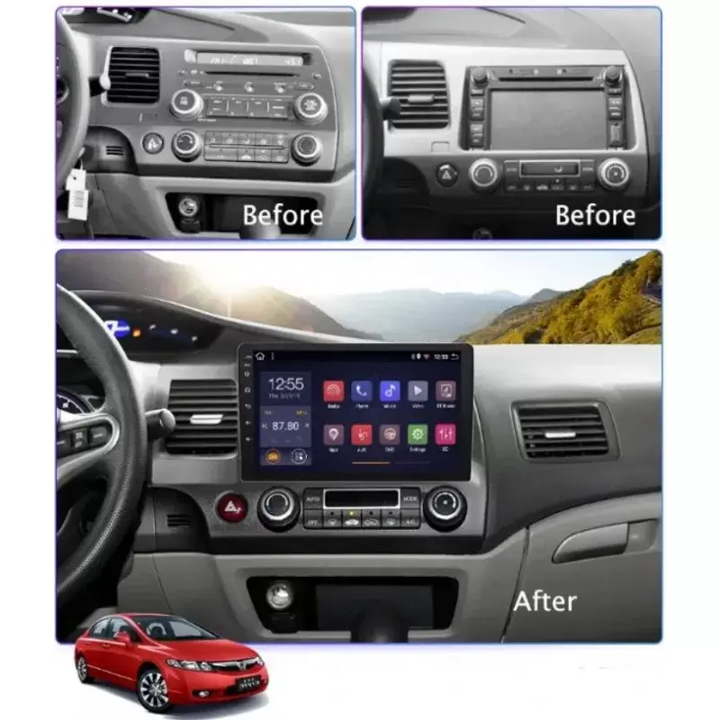 Мултимедия с Android 14 за Honda Civic 2004-2011 image 3