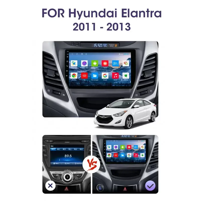 Мултимедия с Android 13 за Hyundai Elantra 2011-2013 image 3