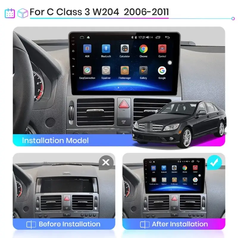 Мултимедия с Android 14 за Mercedes C Class W204 2007-2011 image 5