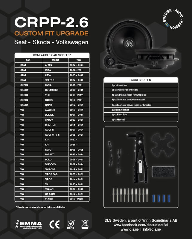 Авто говорители DLS Cruise CRPP-2.6, 16.5 см + 26 мм, 100W RMS image 7
