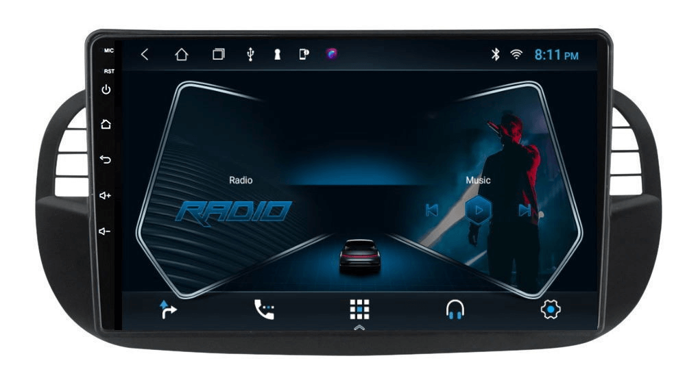 Мултимедия с Android 14 за Fiat 500 2007-2015 Black