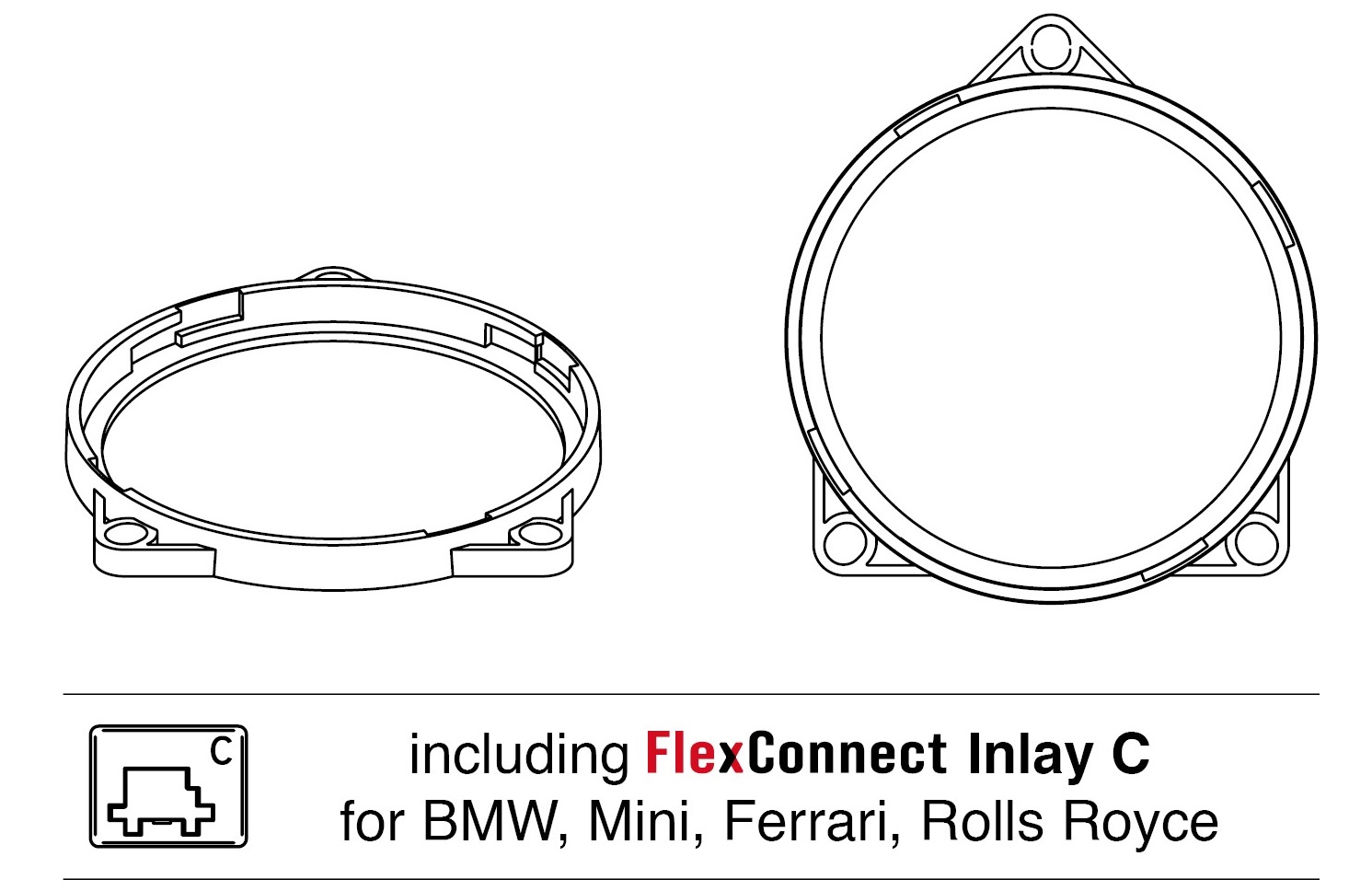 Адаптери за 10см Helix Compose говорители за BMW, Ferrari, Rolls Royce, Mini