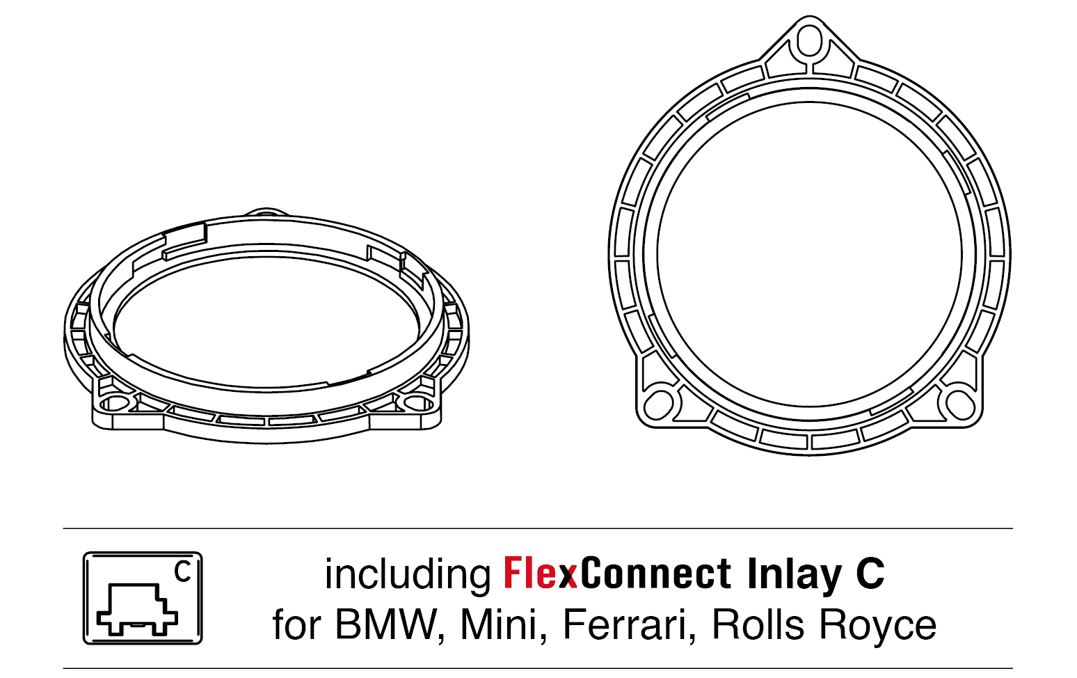 Адаптери за 10см Helix Compose говорители за BMW, Ferrari, Rolls Royce, Mini V2