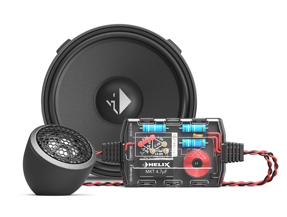 Авто говорители Helix Ci3 K100.2FM-S3, двукомпонентна система 10см + 20мм, 80W RMS, 3Ohm