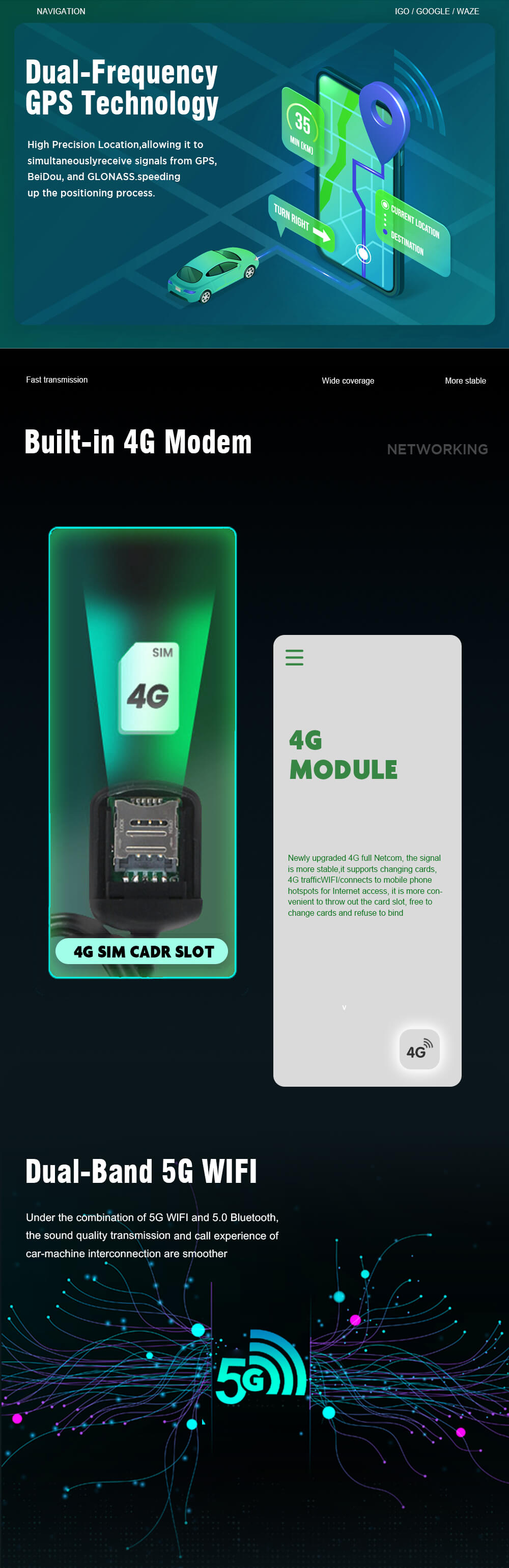 Универсална мултимедия с 9.5" 2K Q-LED капацитивен дисплей Witson с Android 15 image 15