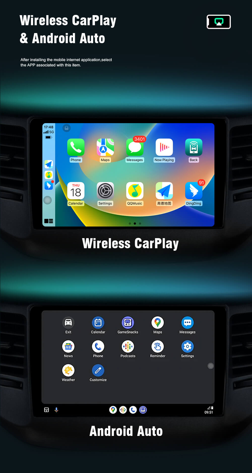 Универсална мултимедия с 10.4" 2K Q-LED капацитивен дисплей Witson с Android 15 image 9