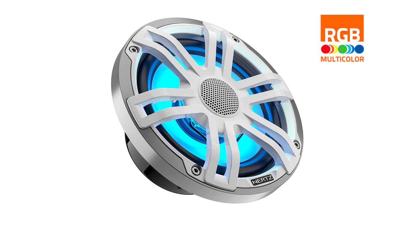 Морски говорители Hertz Marine HEX 6.5 S LD-SW, бели, LED, 16.5 см, 50W RMS