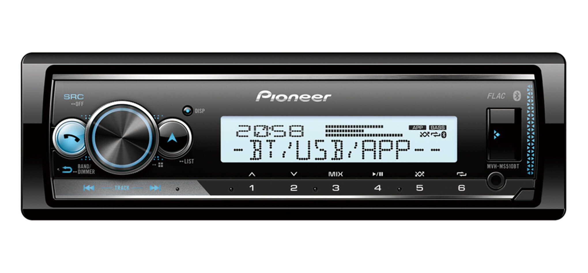 Морски влагозащитен плейър Pioneer MVH-MS510BT подходящ за лодка/яхта image 3