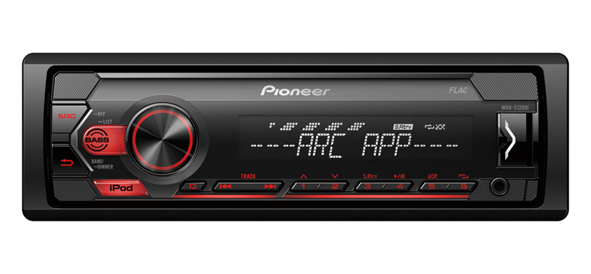Авто плейър Pioneer MVH-S120UI, радио, USB, AUX, iPhone съвместимост, червена подсветка image 2