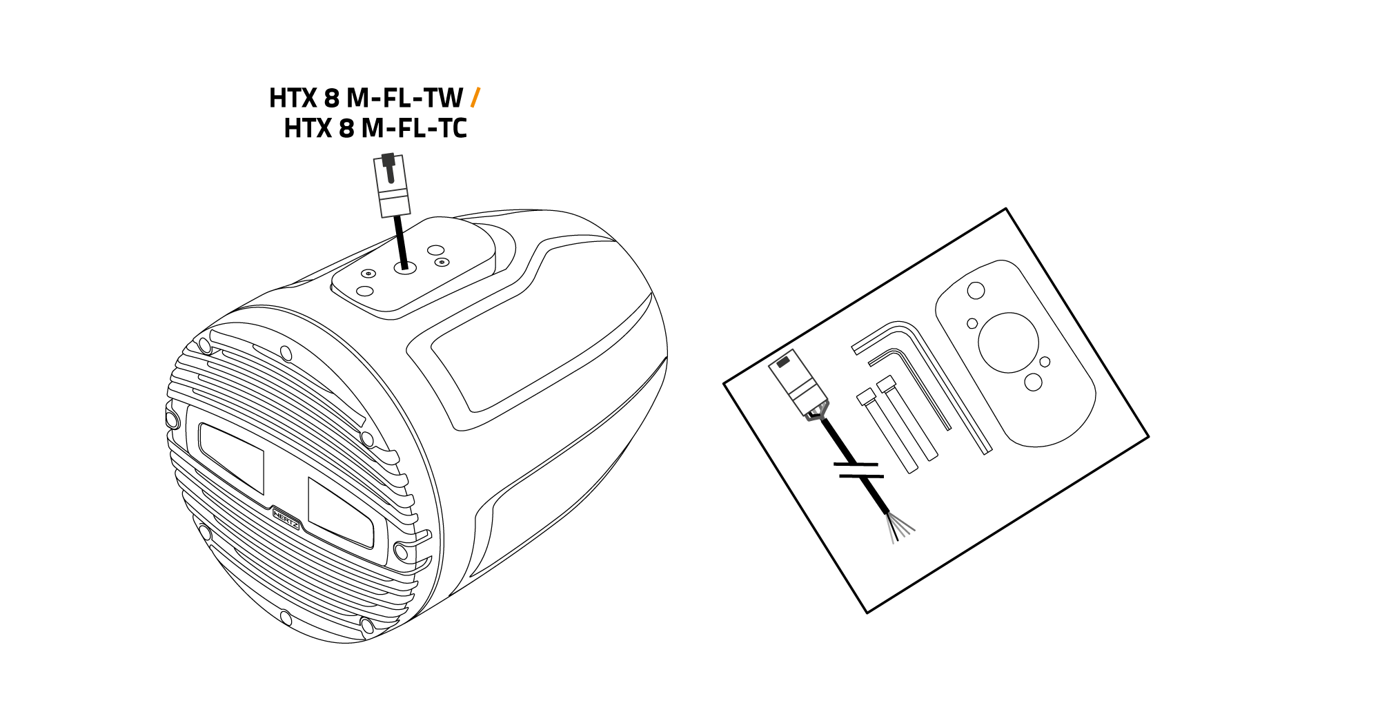 Морска тонколона Hertz Marine HTX 8 M-FL-TW/TC, за външен монтаж, 20 см, 100W RMS image 4