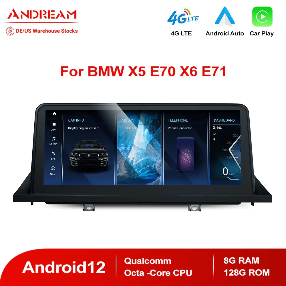 10.25" дисплей Android 12 за BMW X5 E70, X6 E71 CIC 2007-2014 image 5