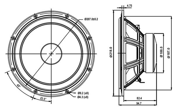 Басов говорител SB ACOUSTICS SB20PFCR30-8, 20см, 50W RMS image 5